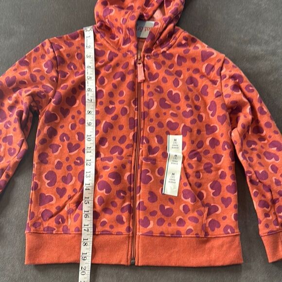 Kids' Cat & Jack Chestnut Hoodie Animal Print Purple Hearts Full Zip Size M (8) - Picture 3 of 7